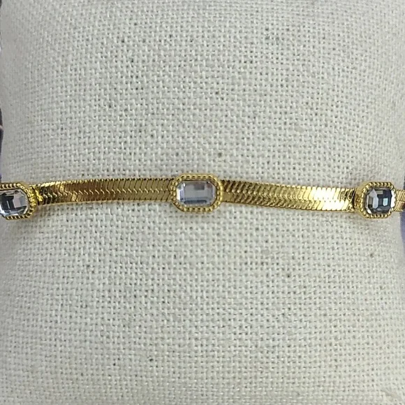 Gold Omega Chain Bracelet Brand New European Design Contemporary Fashion Style - Picture 5 of 6